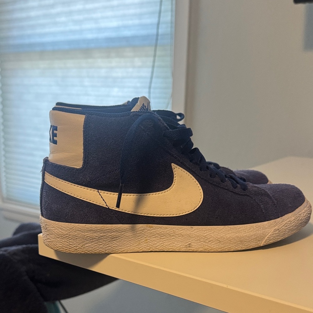 Nike Navy and Cream High-Top Sneakers